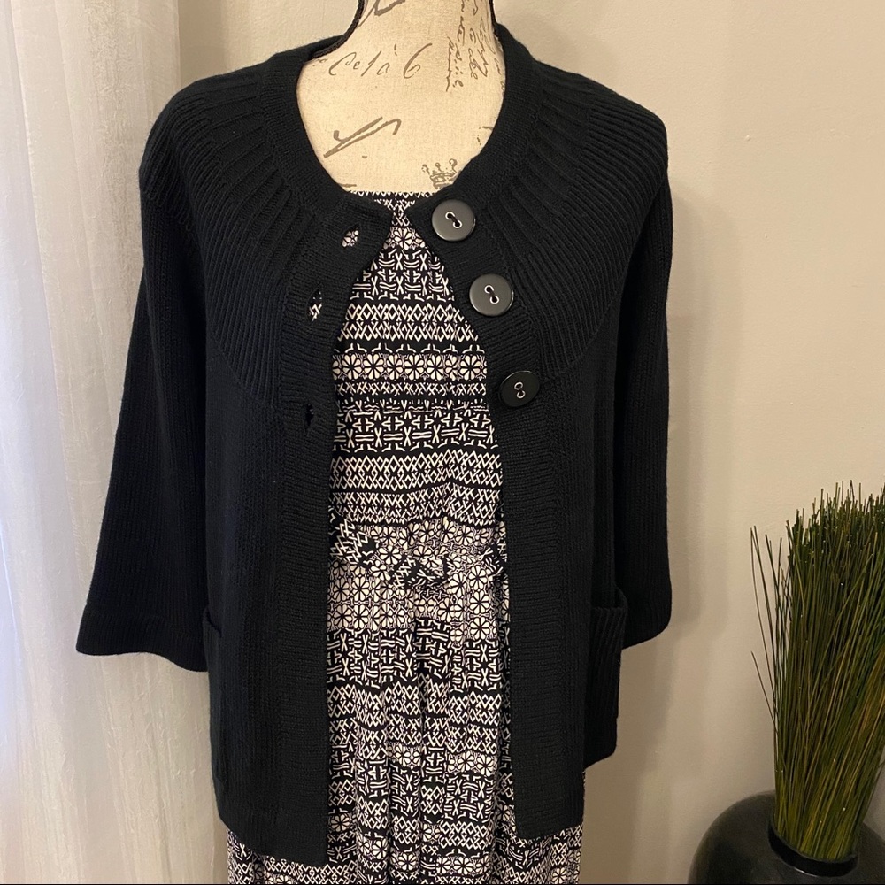 Cute Black Cardigan Sweater Size Large
